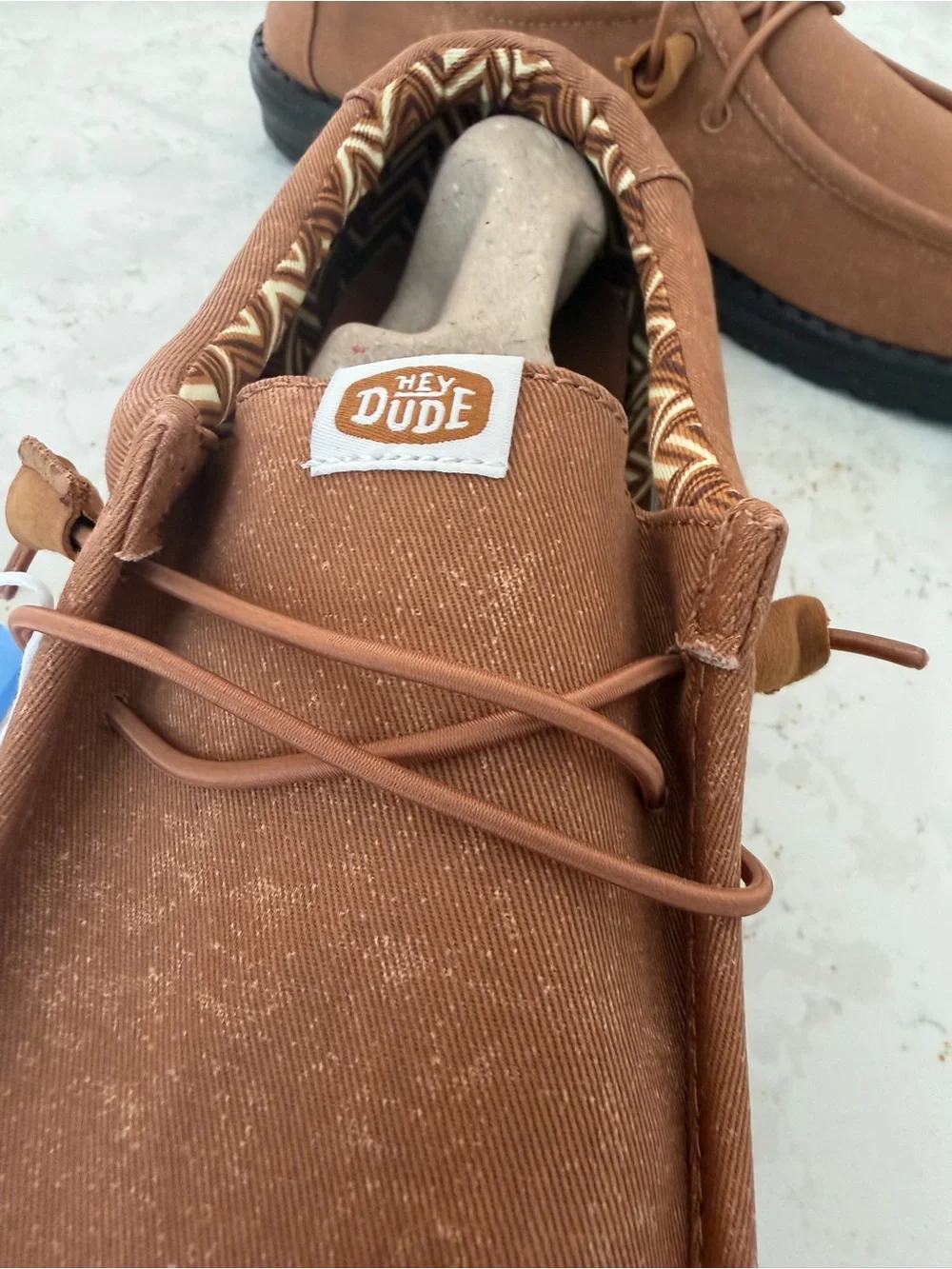 Hey Dude Men’s Rust Brown Canvas Slip-On Loafers size 13 new